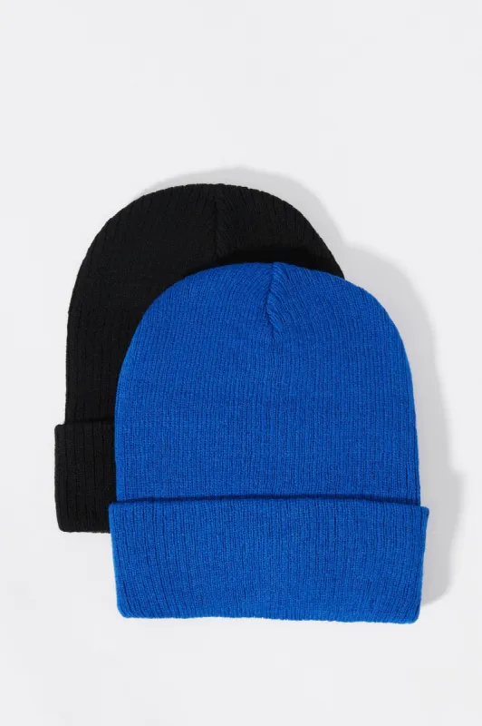 Ribbed Knit Beanie (2 Pack) sold by Urban Planet