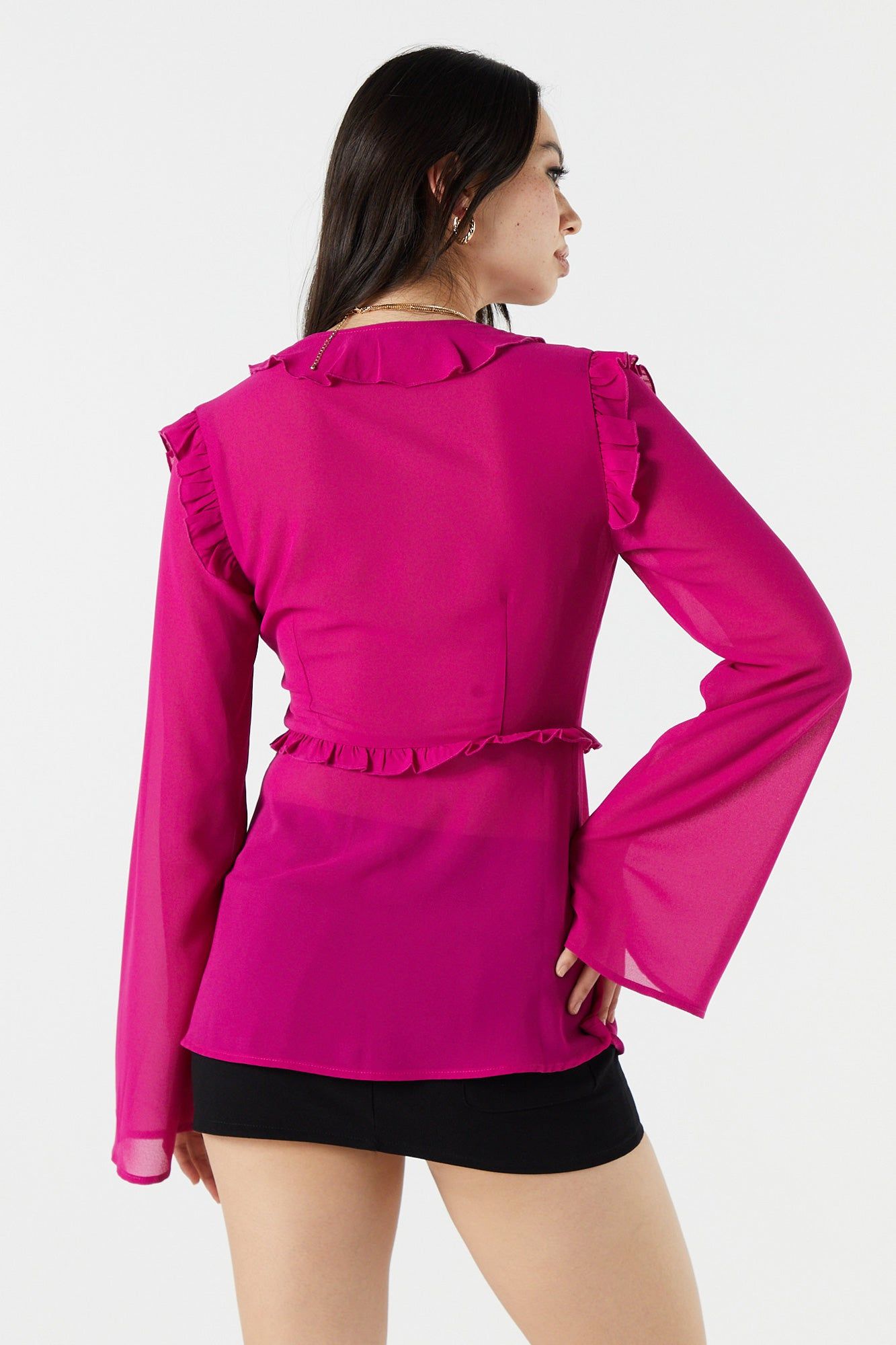 Haut en filet avec volants et attache à l'avant sold by Urban Planet product image thumbnail 2