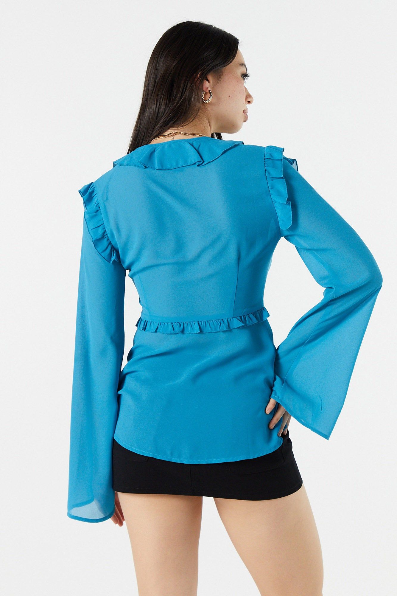 Haut en filet avec volants et attache à l'avant sold by Urban Planet product image thumbnail 5