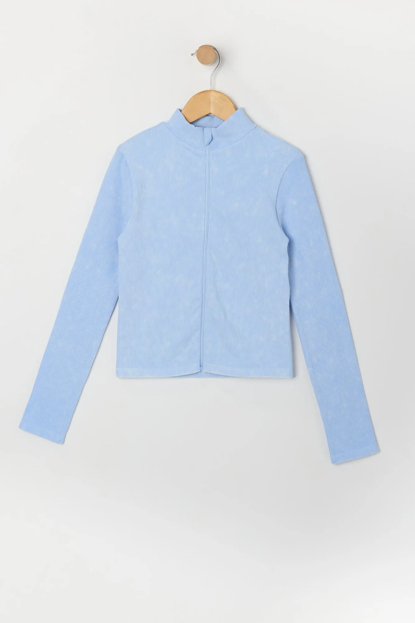 Haut Active côtelé délavé sans couture avec fermeture à glissière pour fille sold by Urban Planet product image thumbnail 5