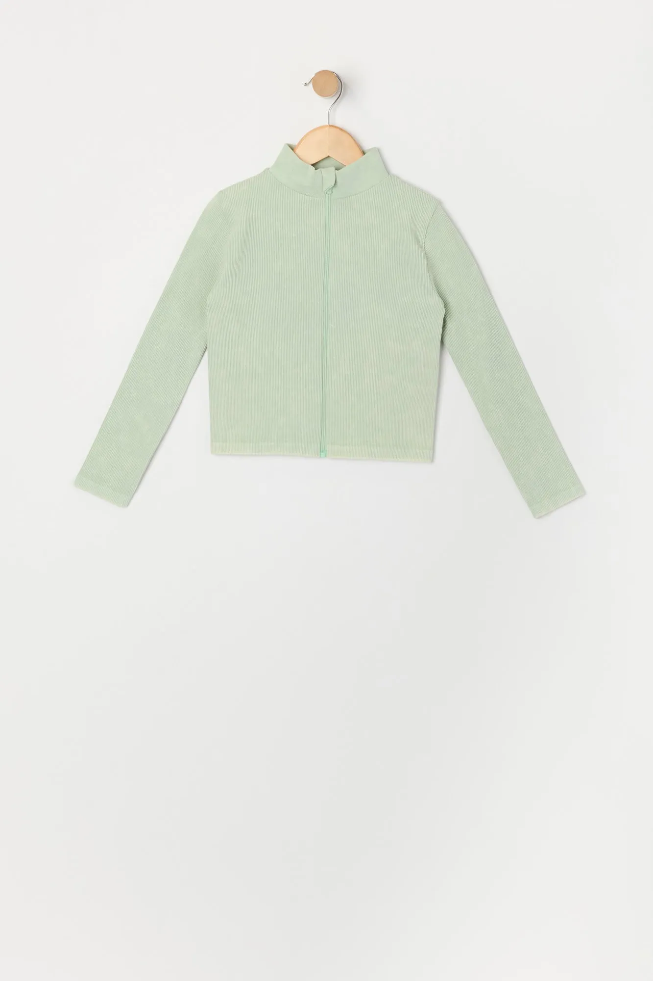 Haut Active côtelé délavé sans couture avec fermeture à glissière pour fille sold by Urban Planet product image thumbnail 3