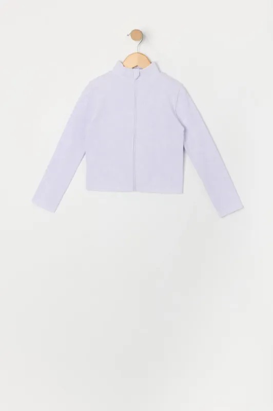 Haut Active côtelé délavé sans couture avec fermeture à glissière pour fille sold by Urban Planet