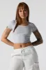Ribbed Scoop Neck Cropped T-Shirt sold by Urban Planet
