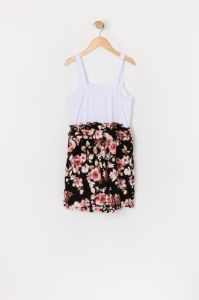 Combi-short fleuri noir avec ceinture pour fille sold by Urban Planet