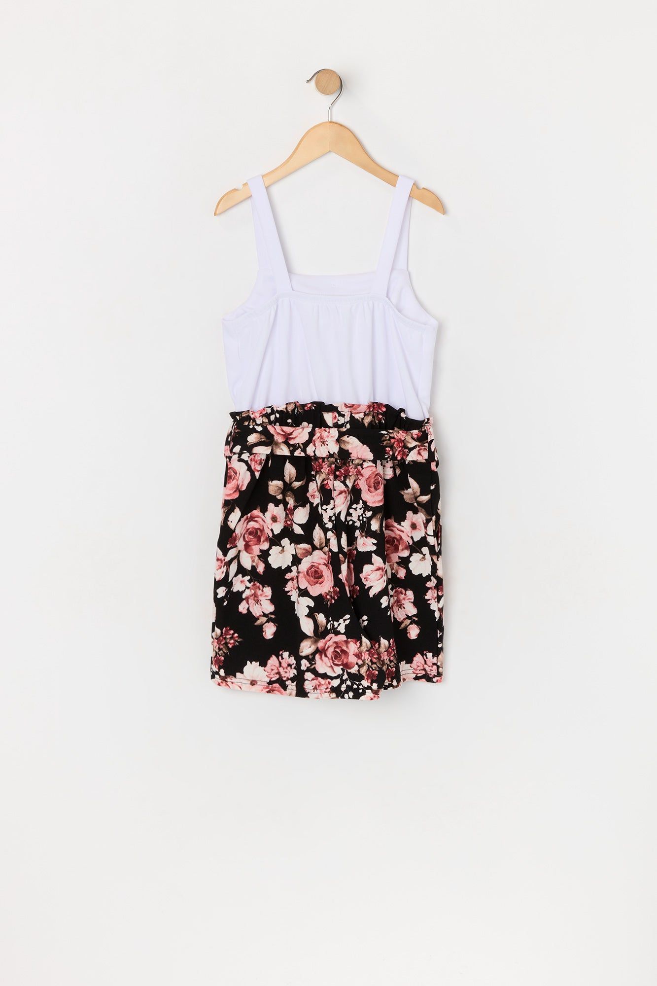 Combi-short fleuri noir avec ceinture pour fille sold by Urban Planet product image thumbnail 2