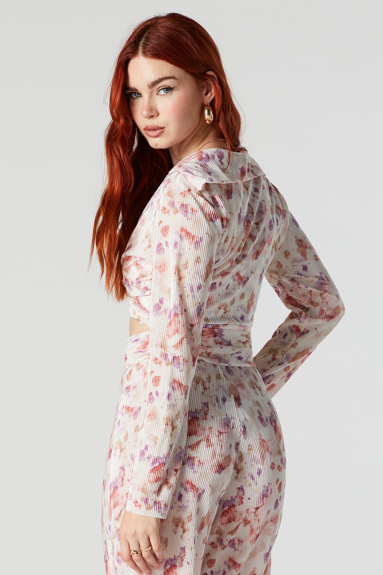 Floral Front Tie Long Sleeve Top sold by Urban Planet product image thumbnail 2
