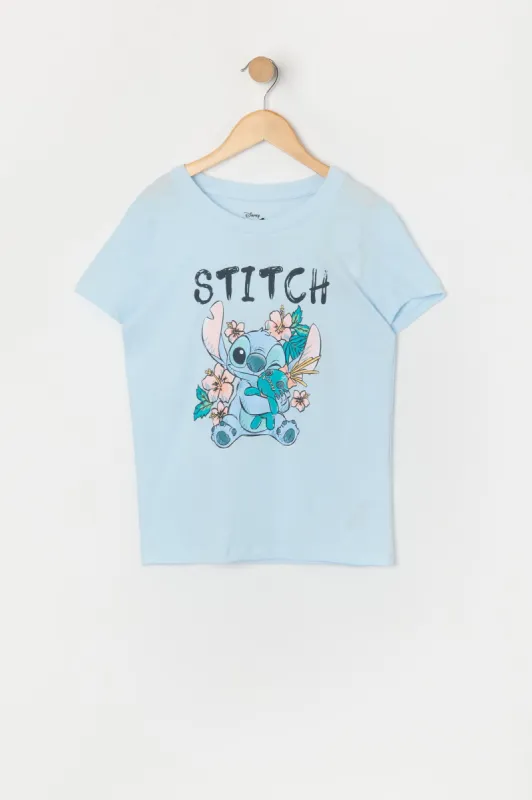 T-shirt bleu à imprimé Stitch pour fille sold by Urban Planet