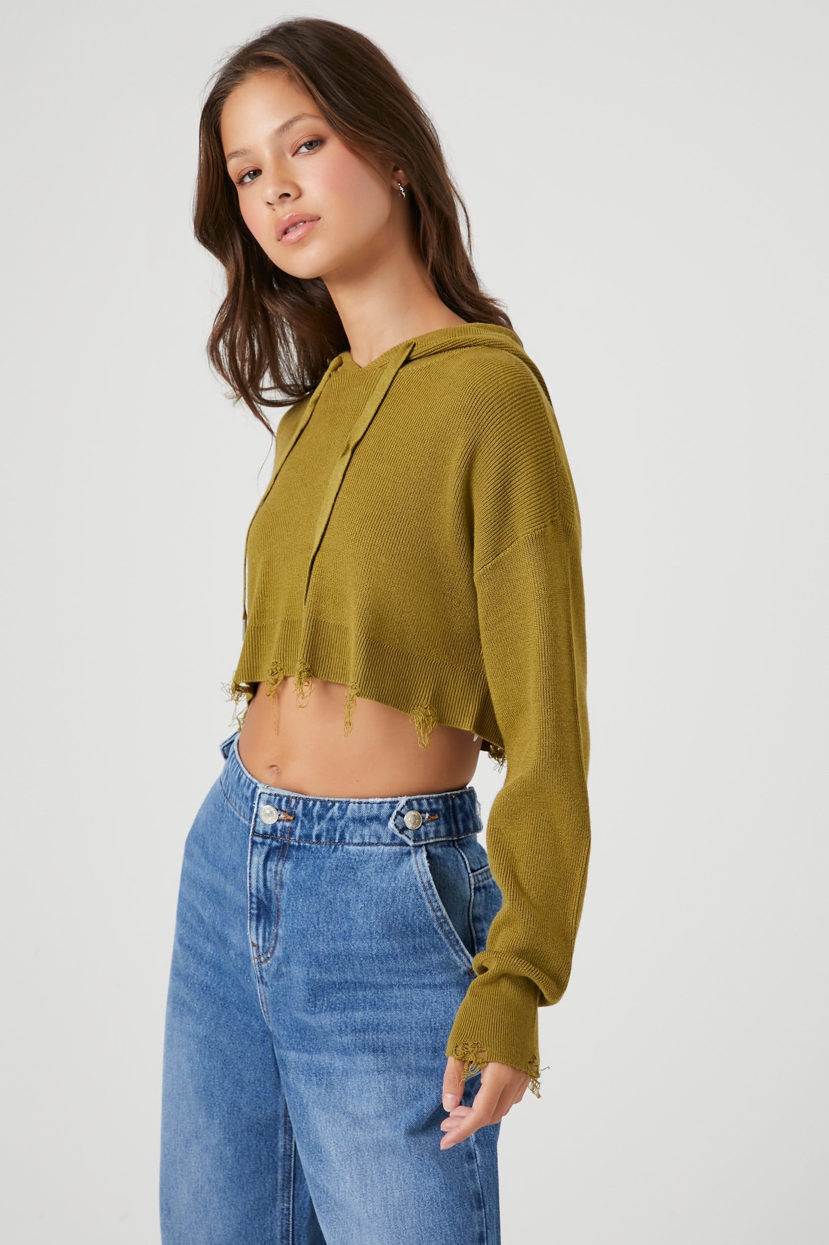 Haut court à capuchon d'aspect usé sold by Urban Planet product image thumbnail 8