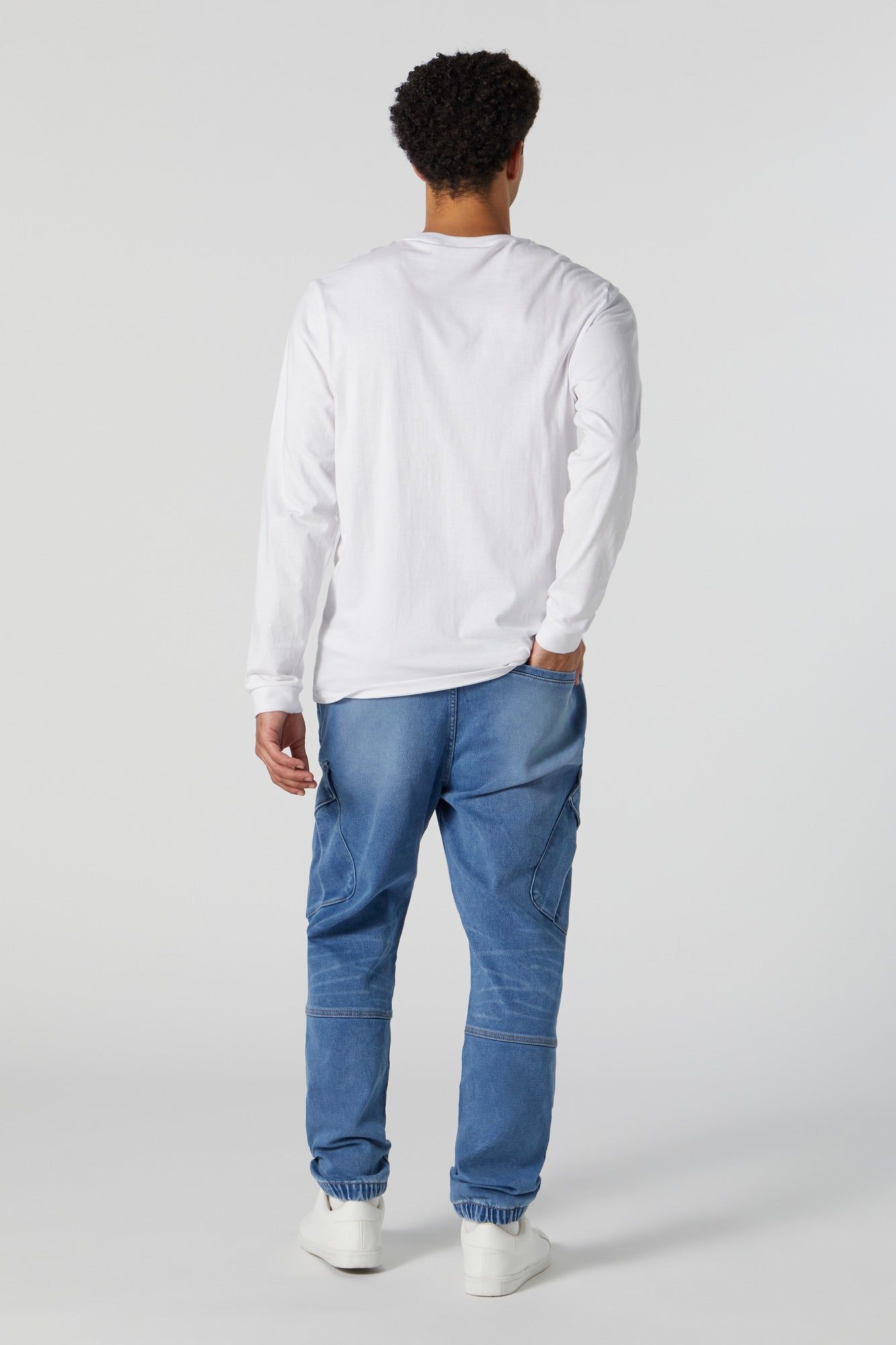 Medium Wash Denim Cargo Jogger sold by Urban Planet product image thumbnail 2