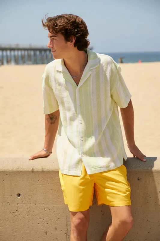 Textured Striped Button-Up Top sold by Urban Planet