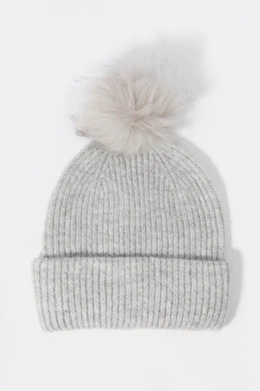 Chapeau en tricot côtelé avec pompon sold by Urban Planet