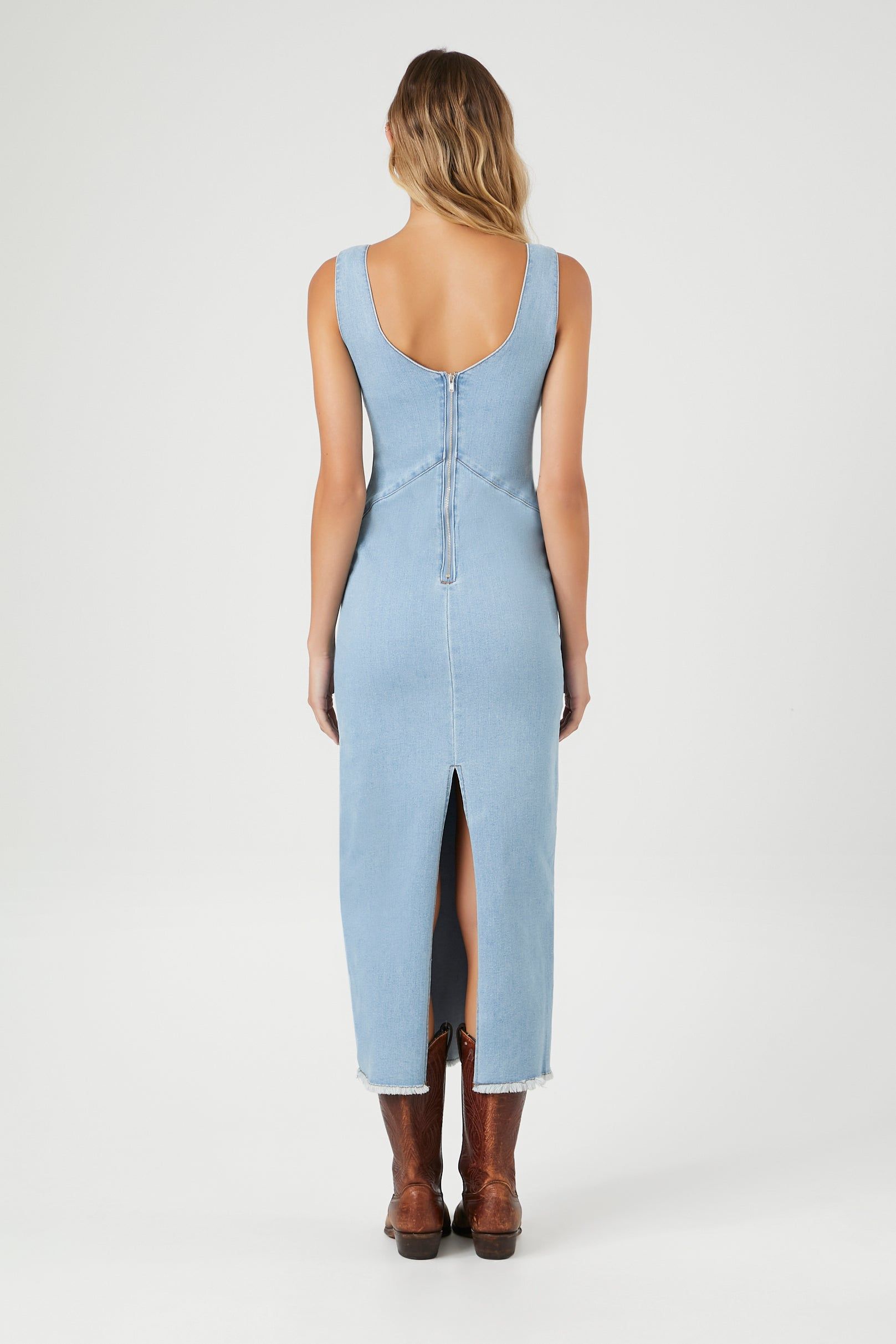Frayed Denim Maxi Dress sold by Urban Planet product image thumbnail 3