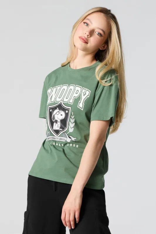 Snoopy University Graphic Boyfriend T-Shirt sold by Urban Planet
