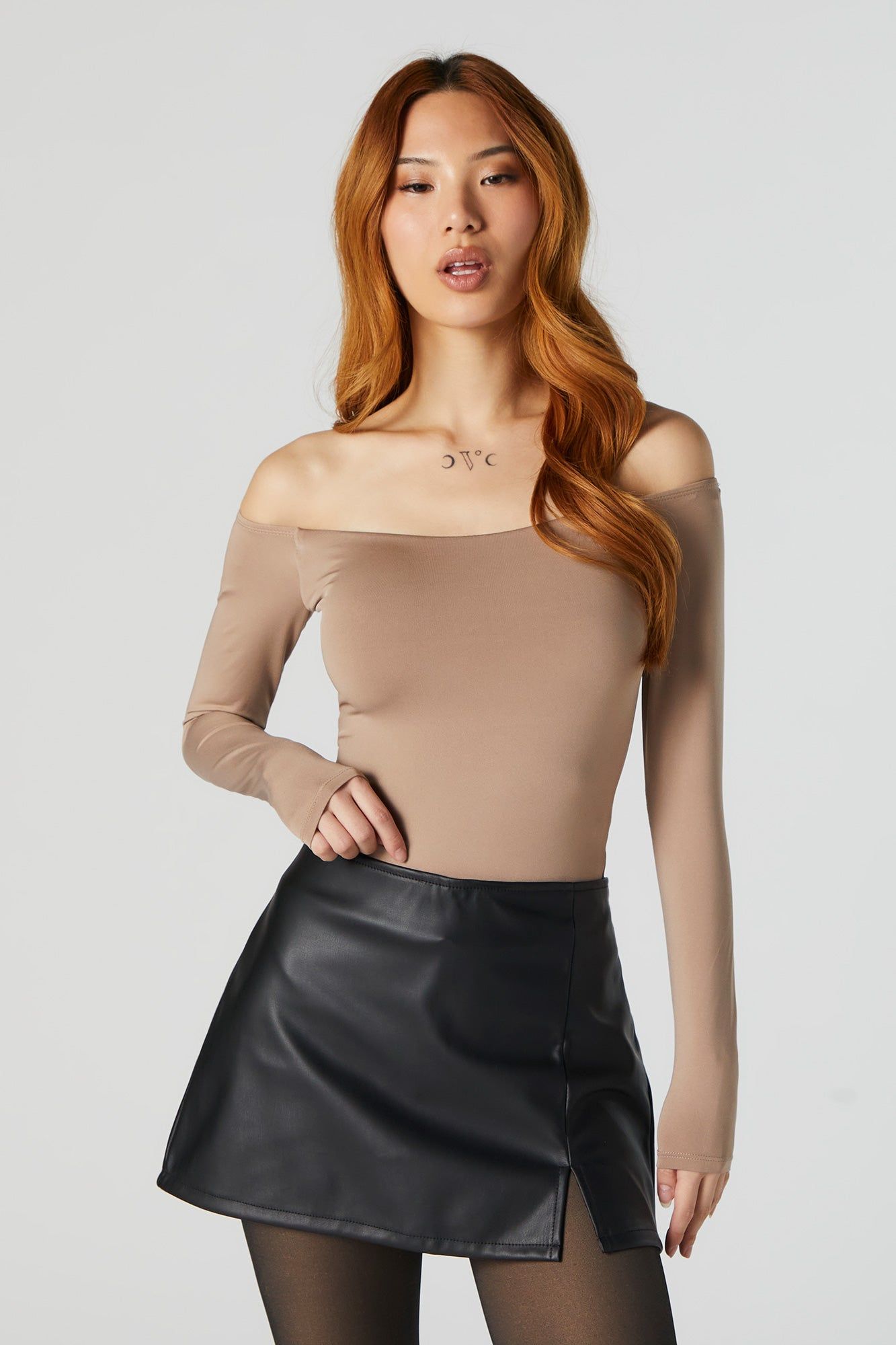 Faux Leather Slit Mini Skort sold by Urban Planet product image thumbnail 5