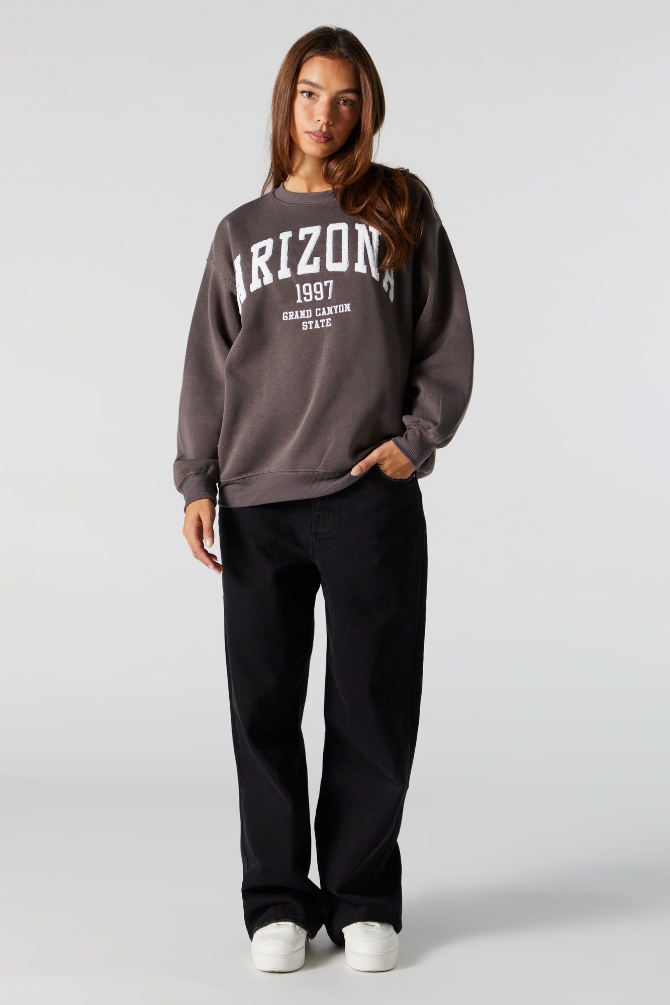 Chenille Embroidered Arizona Fleece Sweatshirt sold by Urban Planet product image thumbnail 3