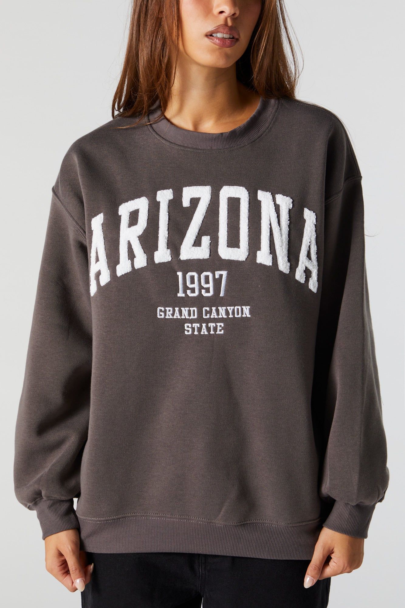 Chenille Embroidered Arizona Fleece Sweatshirt sold by Urban Planet product image thumbnail 4