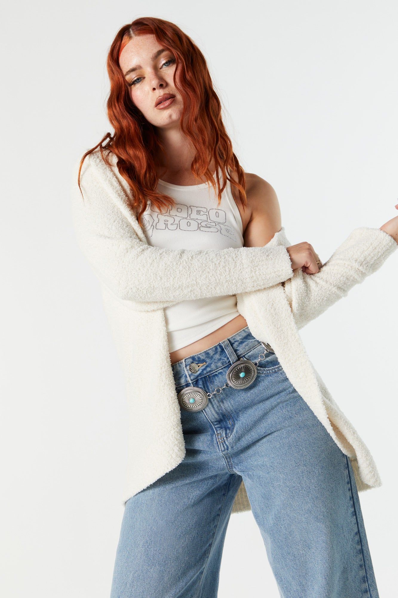 Plush Open Front Cardigan sold by Urban Planet product image thumbnail 5