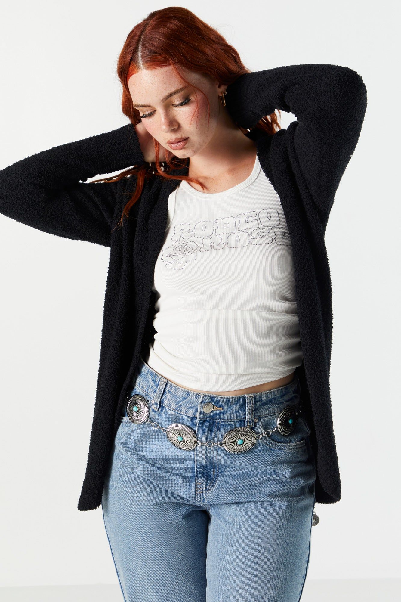 Plush Open Front Cardigan sold by Urban Planet product image thumbnail 2