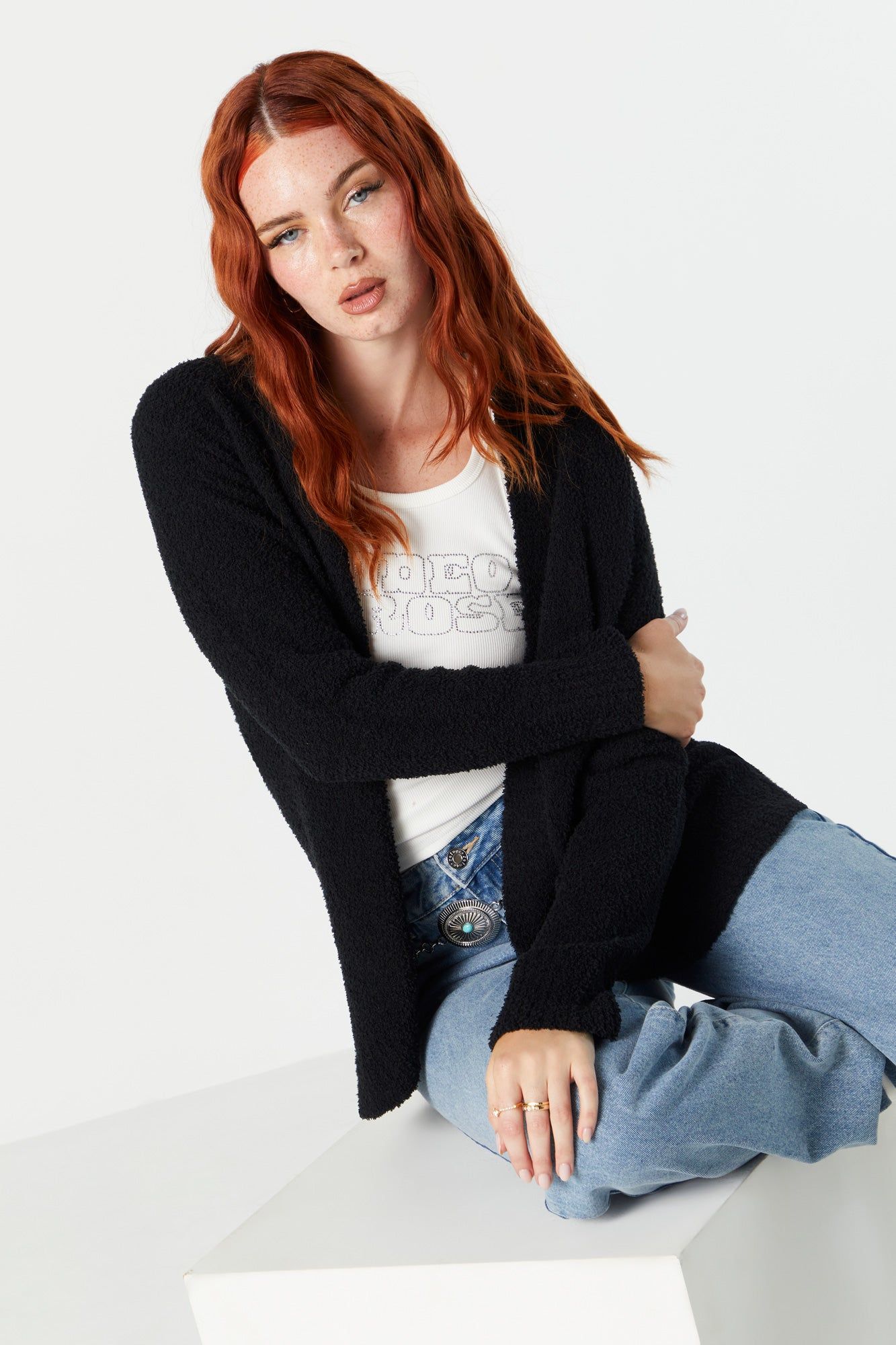 Plush Open Front Cardigan sold by Urban Planet