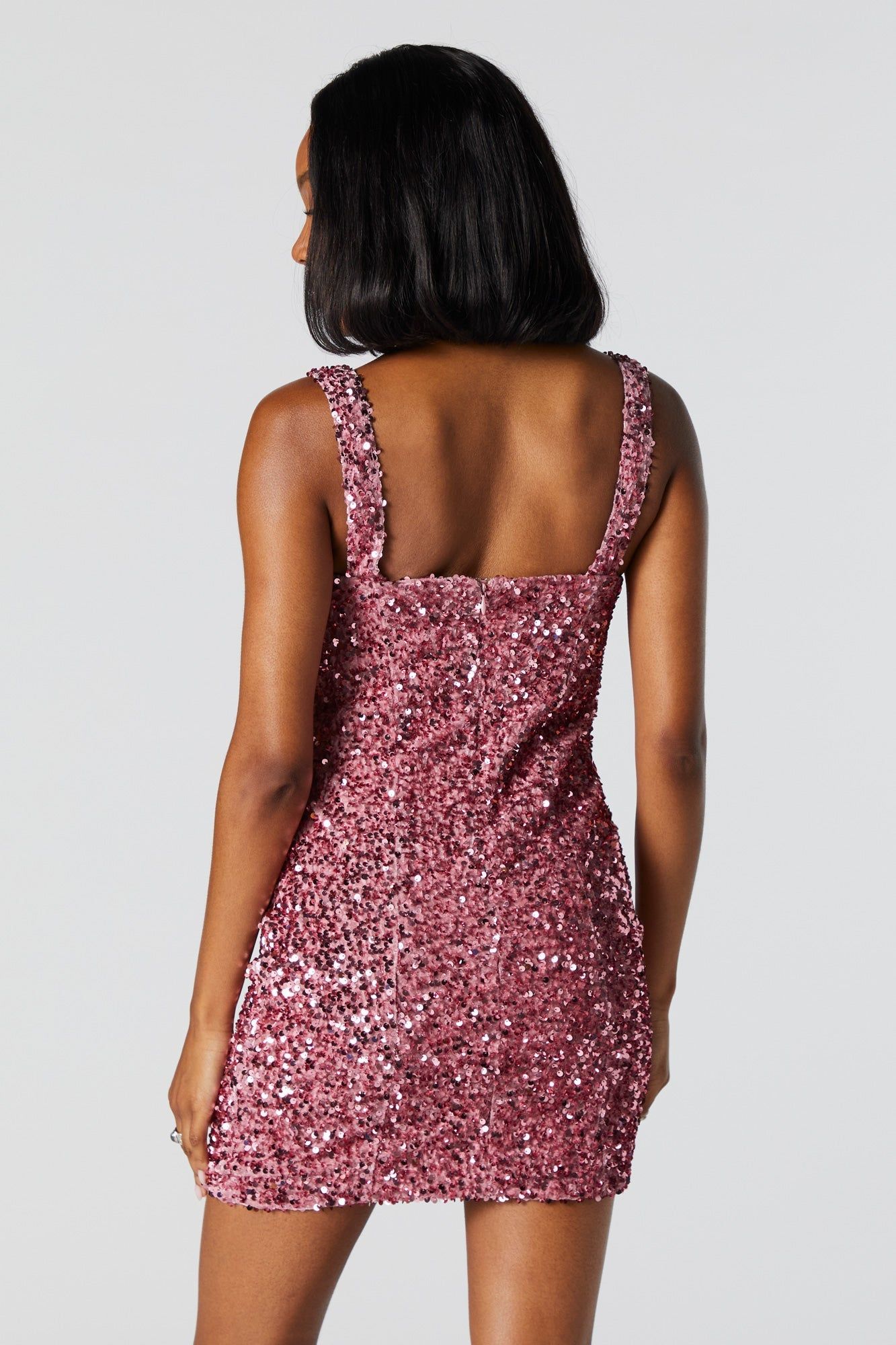 Pink Sequin Sweetheart Mini Dress sold by Urban Planet product image thumbnail 3
