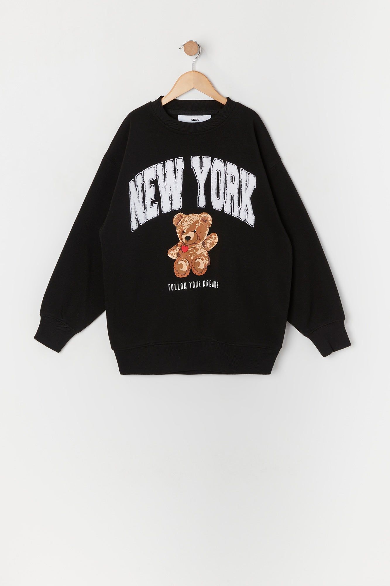 Girls New York Chenille Embroidered Fleece Sweatshirt sold by Urban Planet