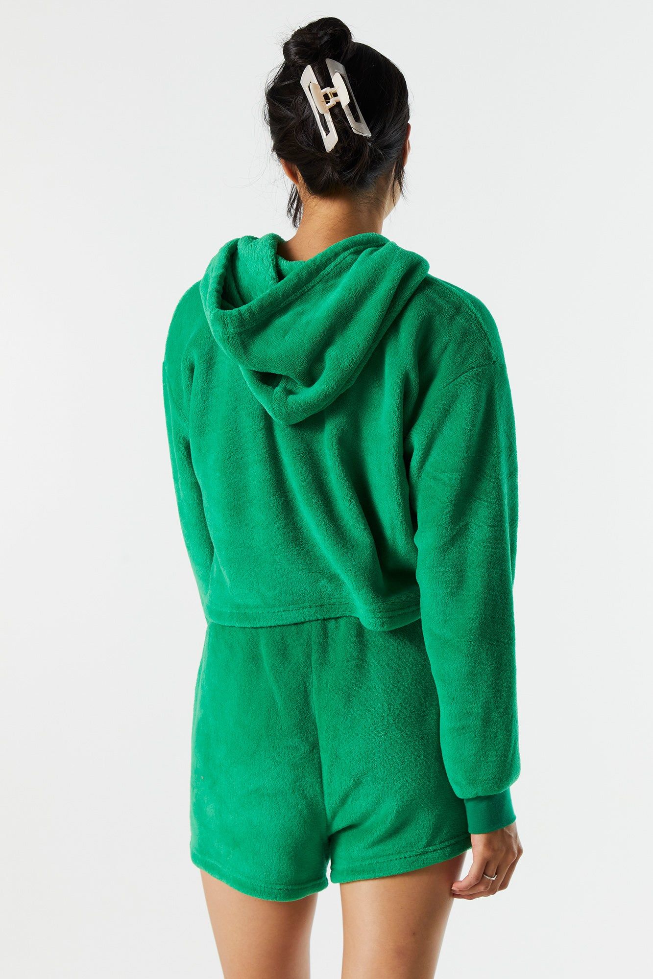 Nice Embroidered Sherpa Pajama Hoodie sold by Urban Planet product image thumbnail 2