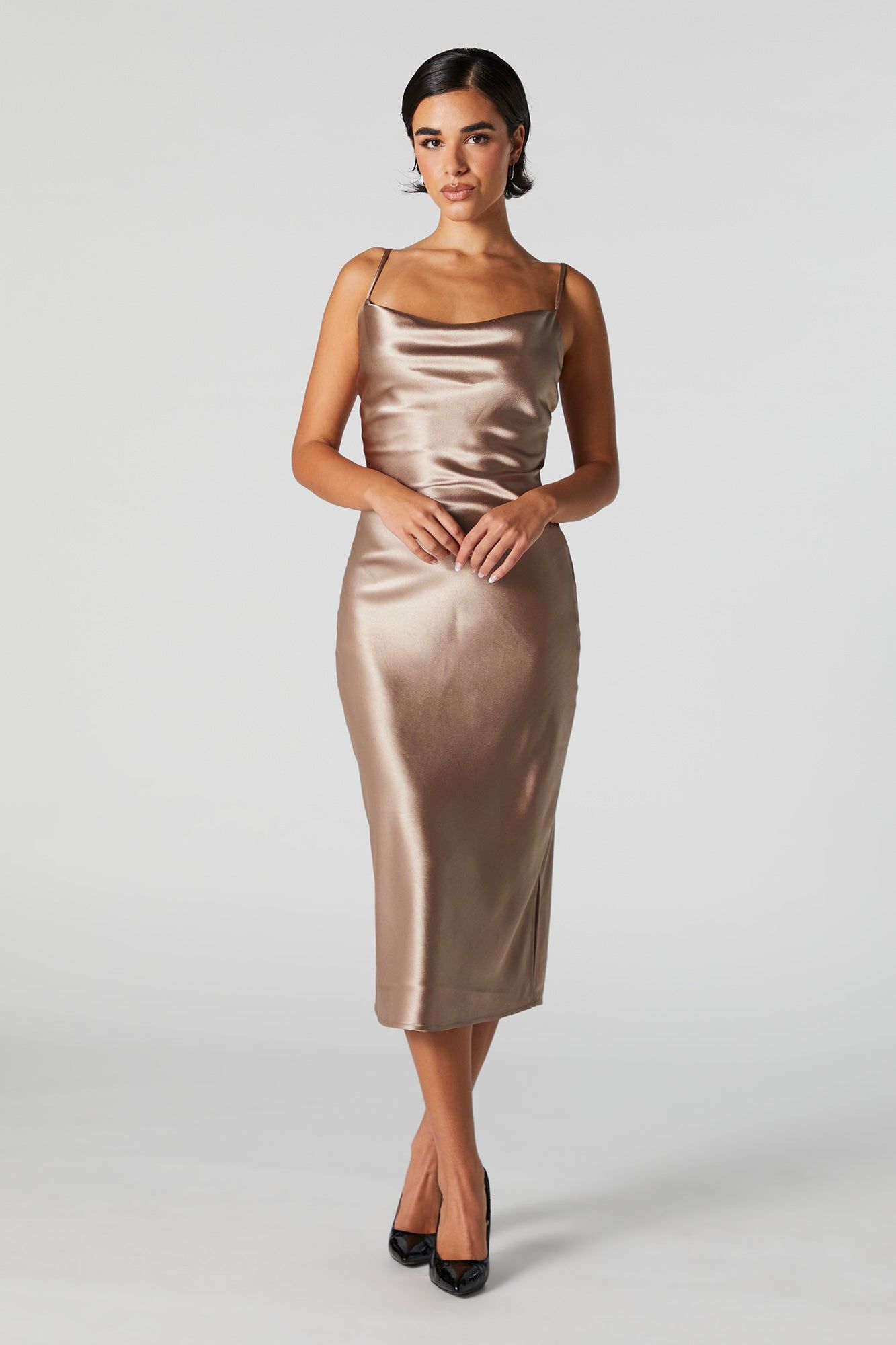 Solid Satin Slip Dress sold by Urban Planet product image thumbnail 4
