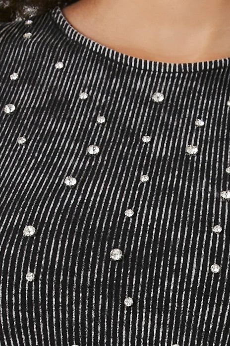 Rhinestone Ribbed Knit Bodysuit sold by Urban Planet product image thumbnail 5