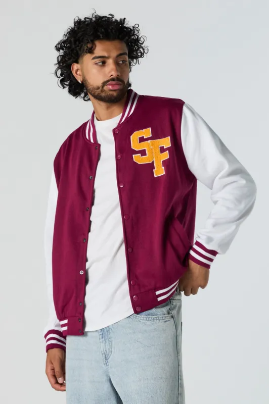 SF Chenille Embroidered Varsity Jacket sold by Urban Planet
