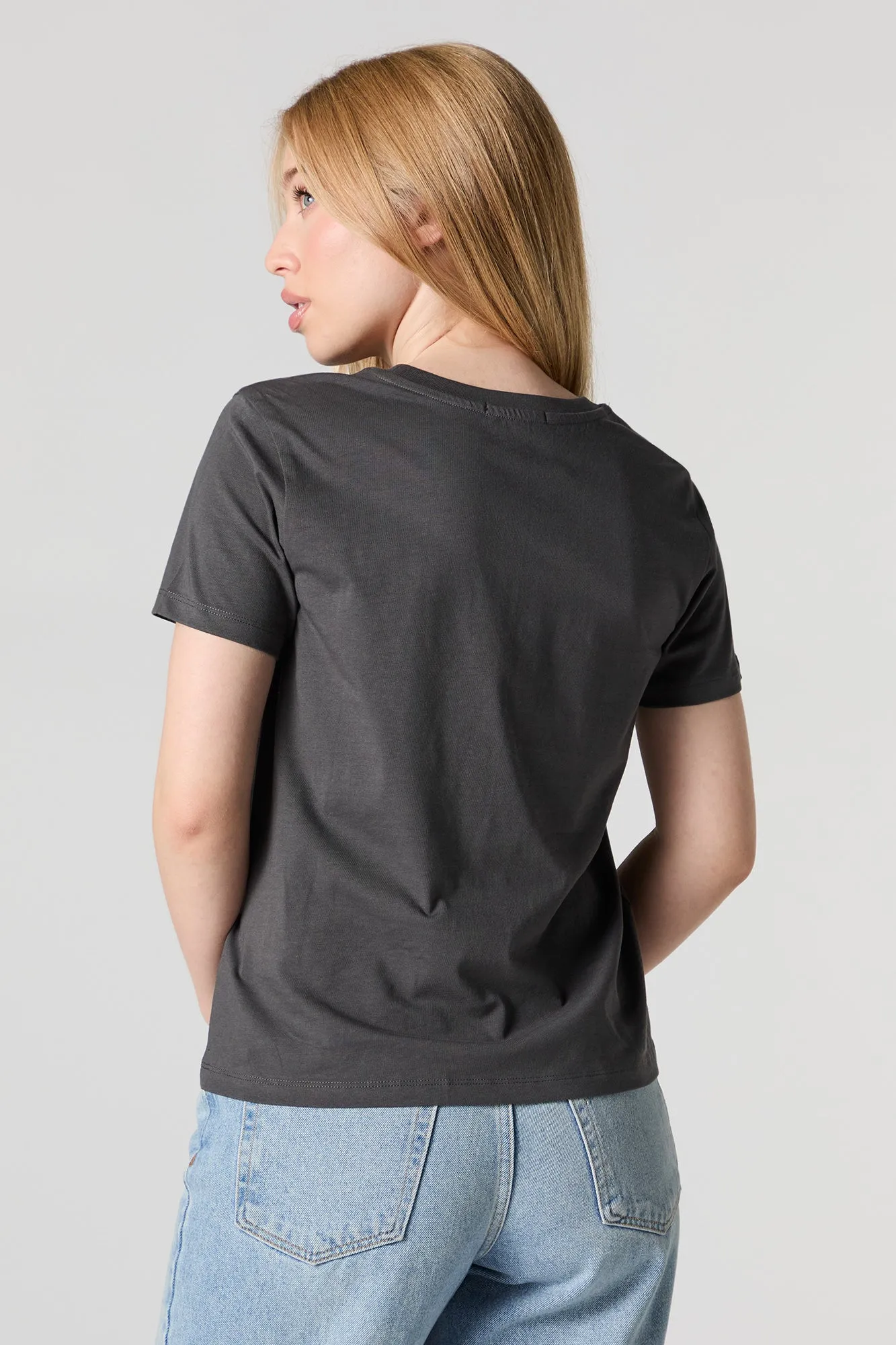 Late Night Talking Embroidered Boyfriend T-Shirt sold by Urban Planet product image thumbnail 2