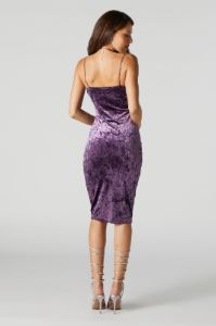 Purple Velvet Sweetheart Bodycon Midi Dress sold by Urban Planet