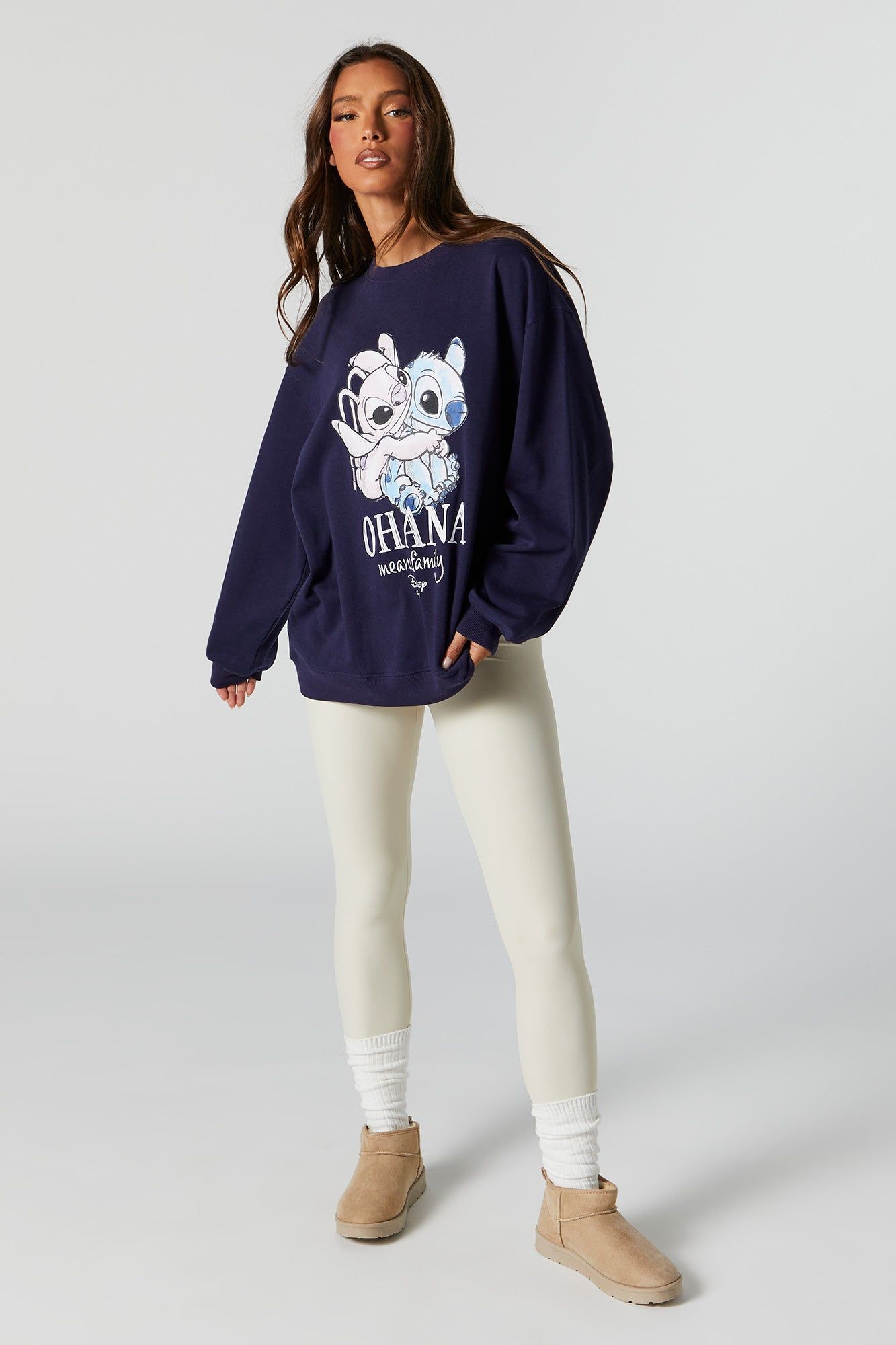 Ohana Means Family Graphic Boyfriend Sweatshirt sold by Urban Planet product image thumbnail 3
