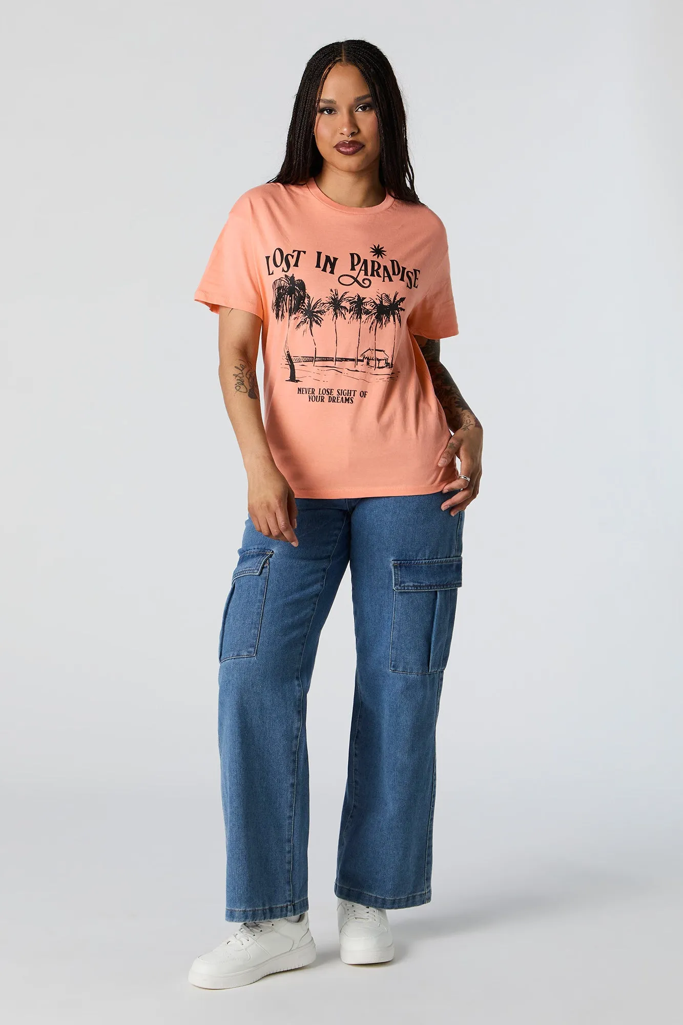 Lost In Paradise Graphic Boyfriend T-Shirt sold by Urban Planet product image thumbnail 3