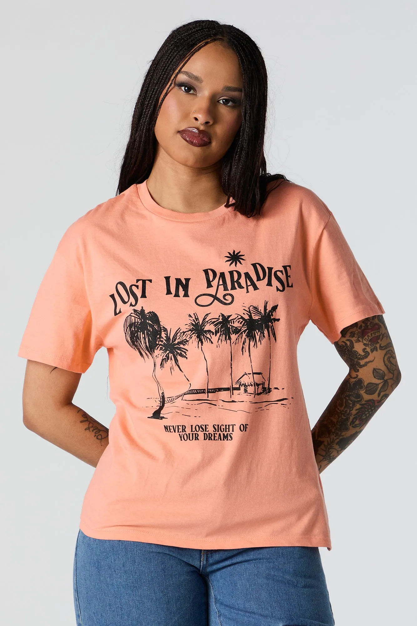 Lost In Paradise Graphic Boyfriend T-Shirt sold by Urban Planet product image thumbnail 2