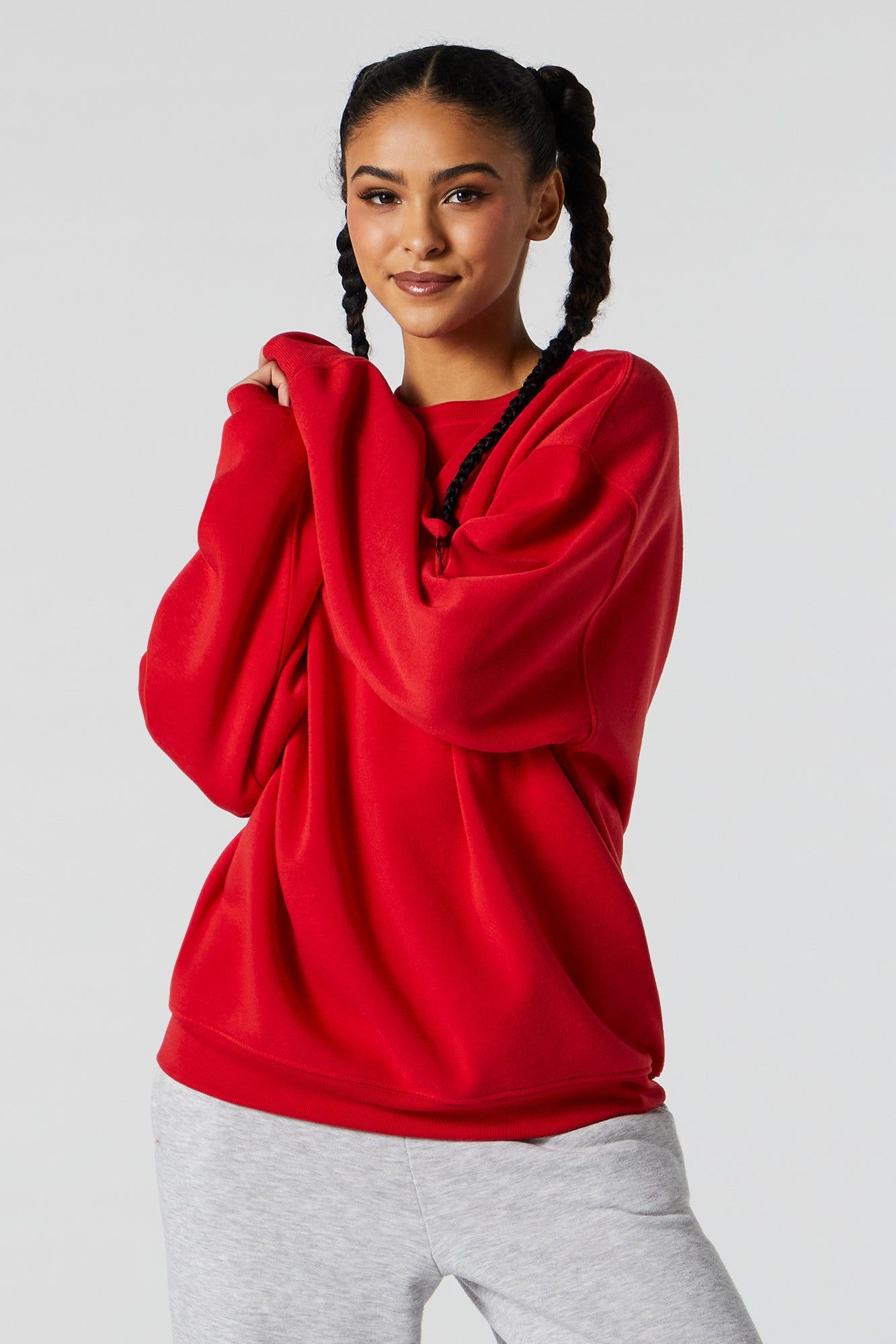 Chandail ras du cou surdimensionné en molleton sold by Urban Planet product image thumbnail 5