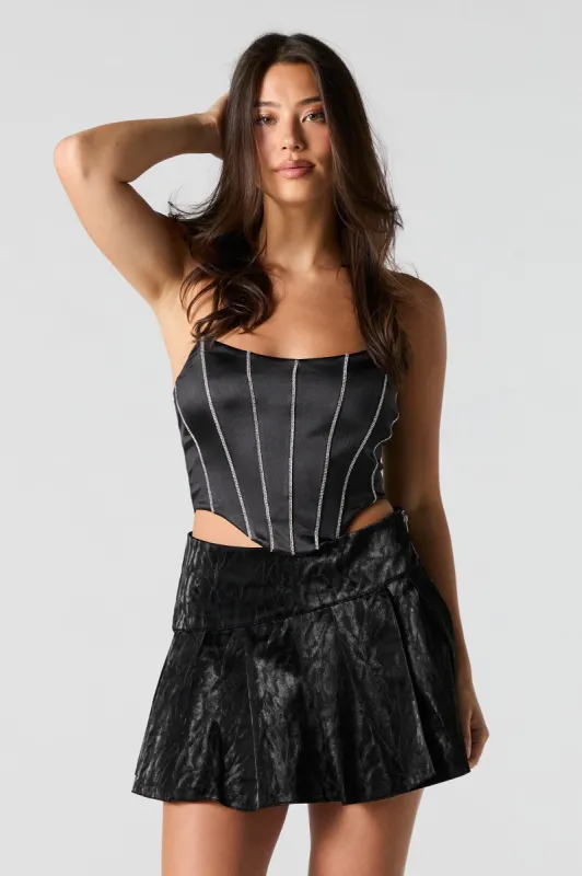 Faux Leather Pleated Mini Skirt sold by Urban Planet