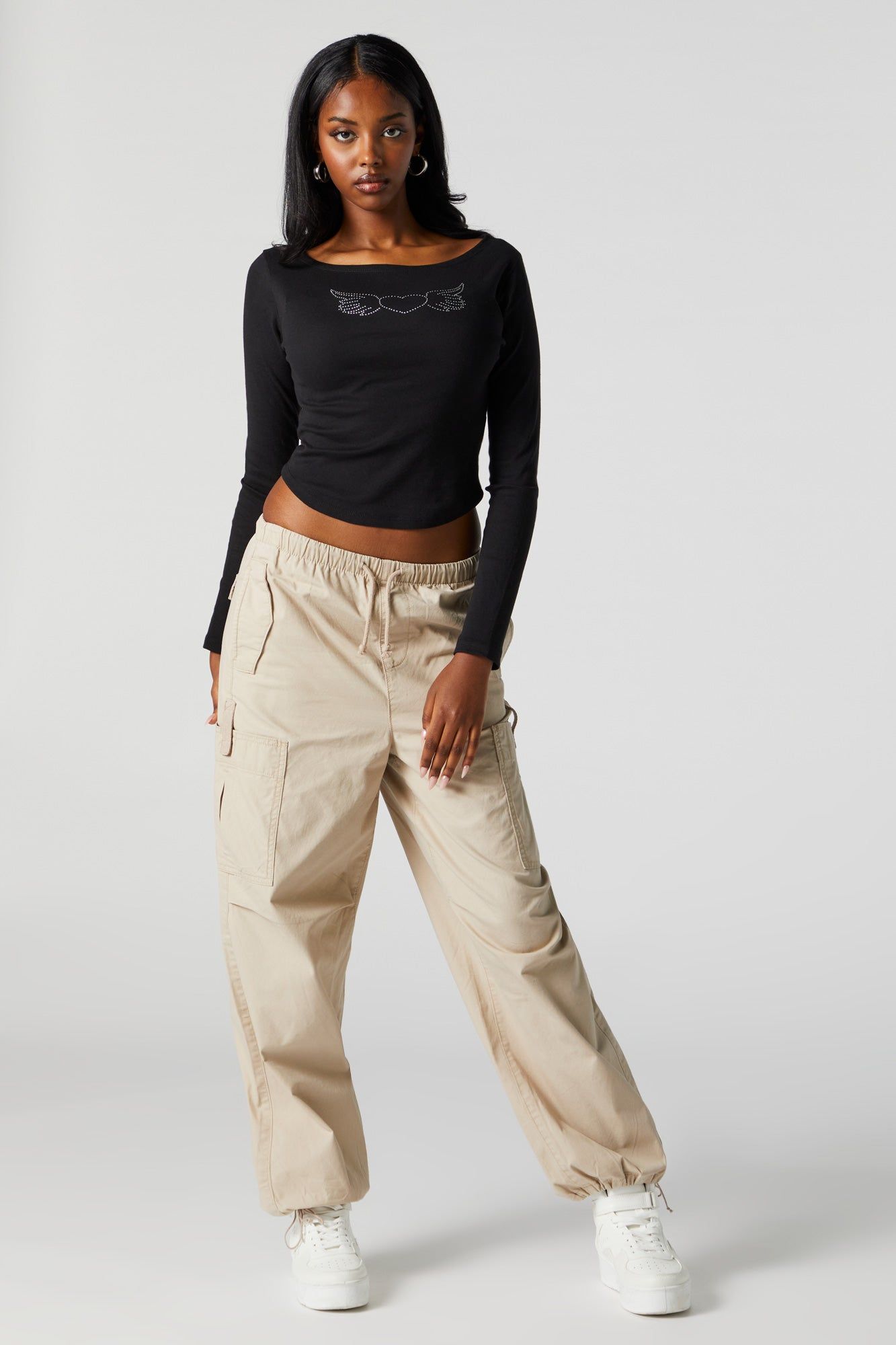 Rhinestone Winged Heart Long Sleeve Top sold by Urban Planet product image thumbnail 3