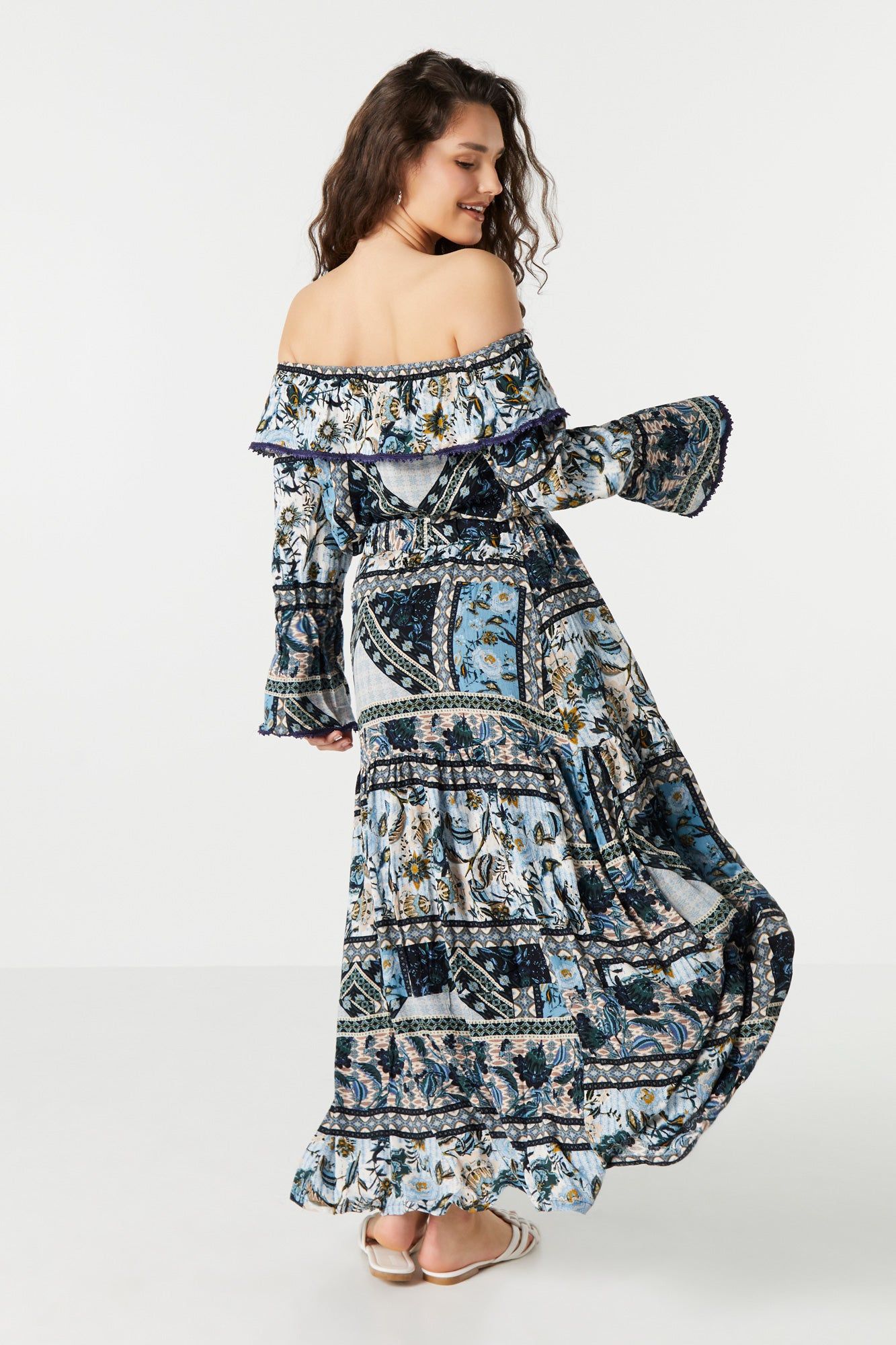 Jupe maxi évasée fleurie avec fente sold by Urban Planet product image thumbnail 6