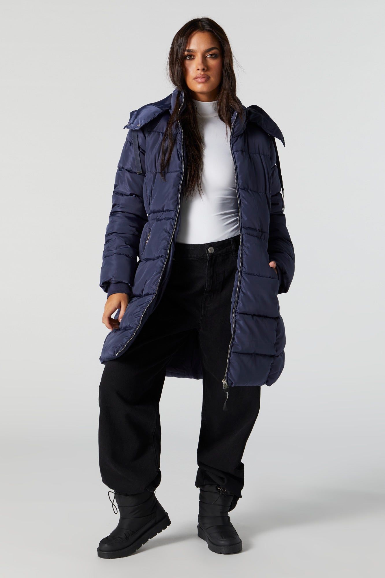 Longline Hooded Puffer Jacket sold by Urban Planet product image thumbnail 16