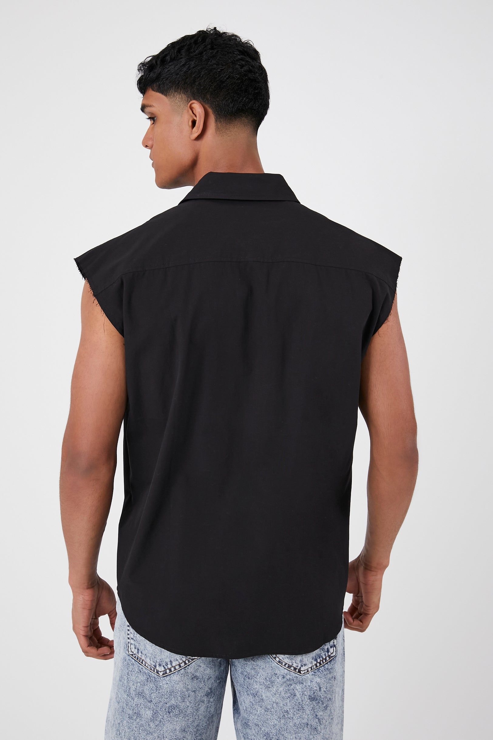 Raw Cut Sleeveless Button-Up Top sold by Urban Planet product image thumbnail 3