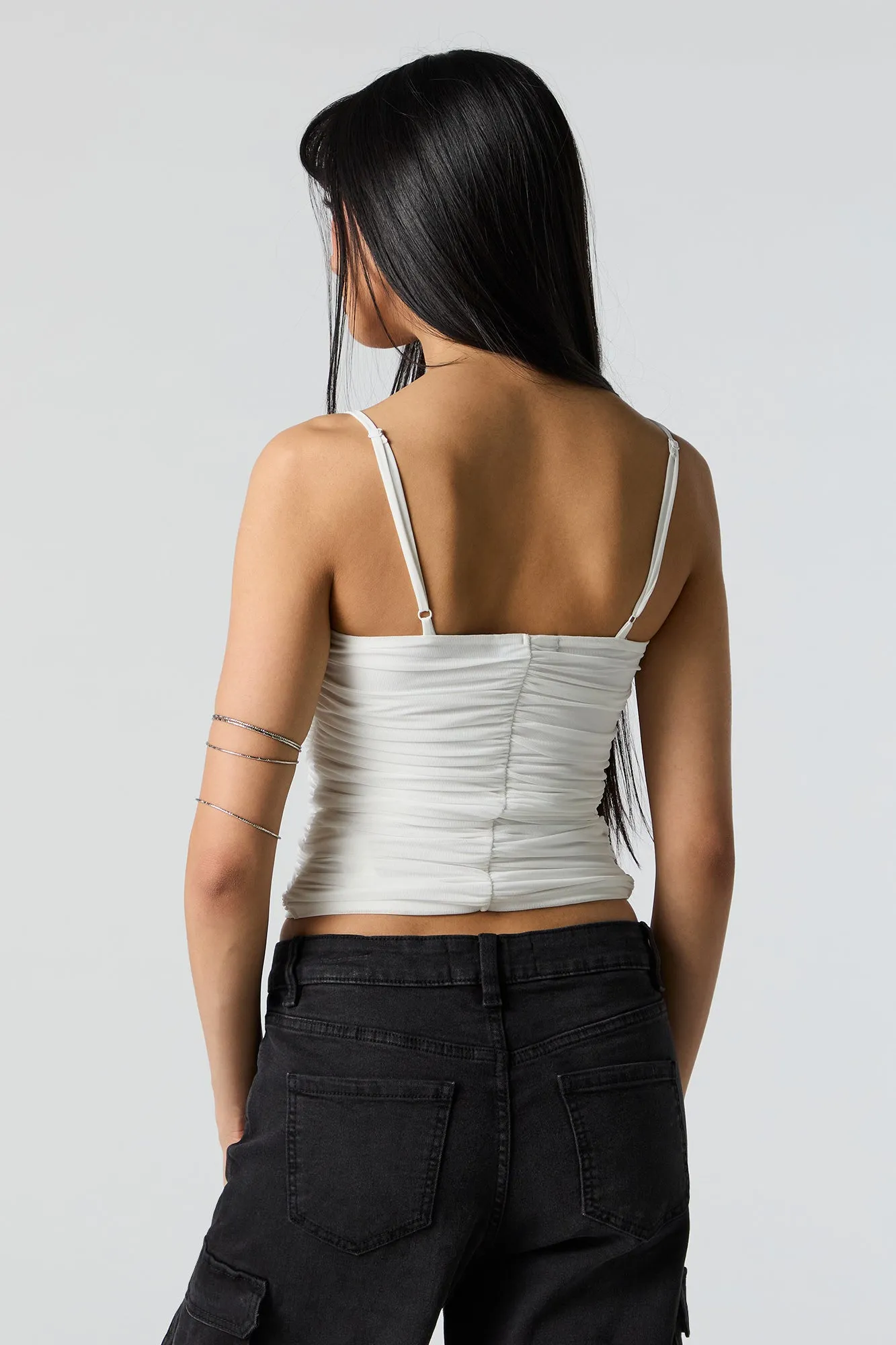 Mesh Ruched Tank sold by Urban Planet product image thumbnail 3