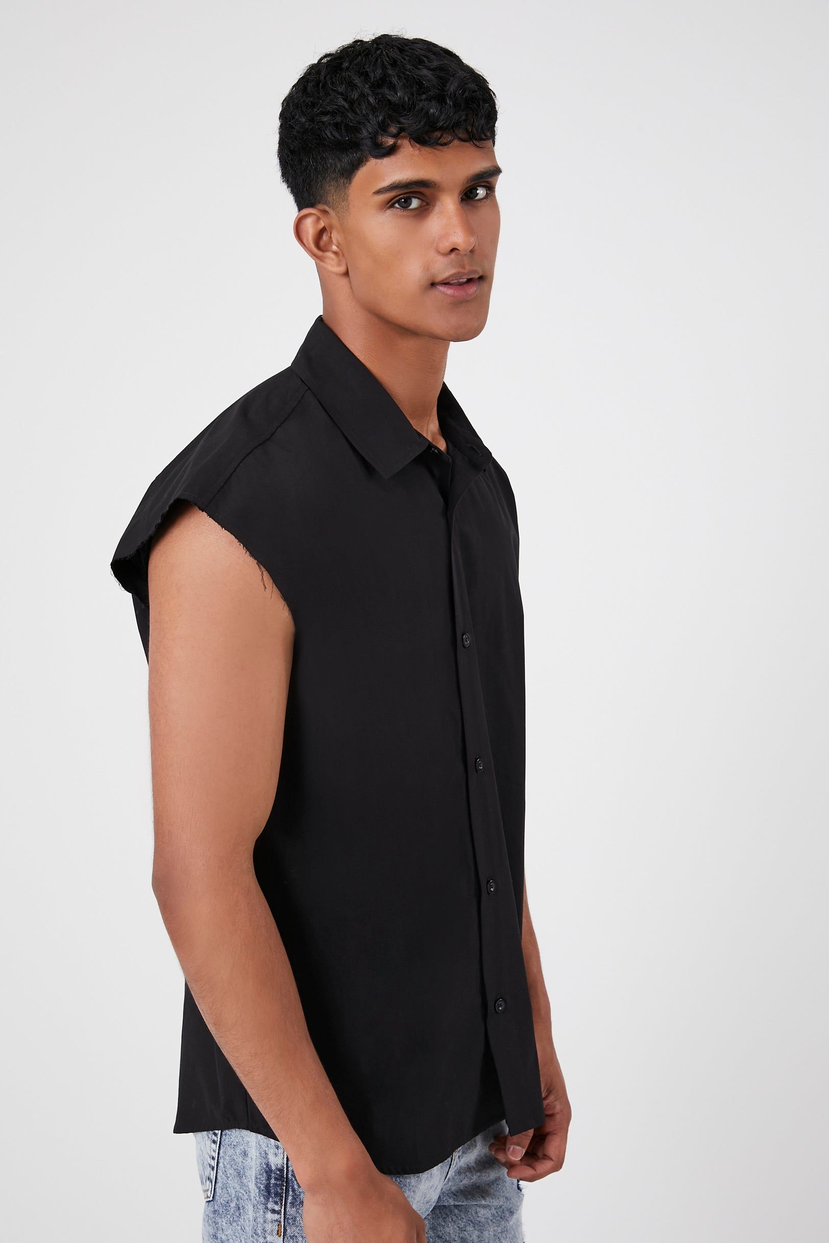 Raw Cut Sleeveless Button-Up Top sold by Urban Planet product image thumbnail 2