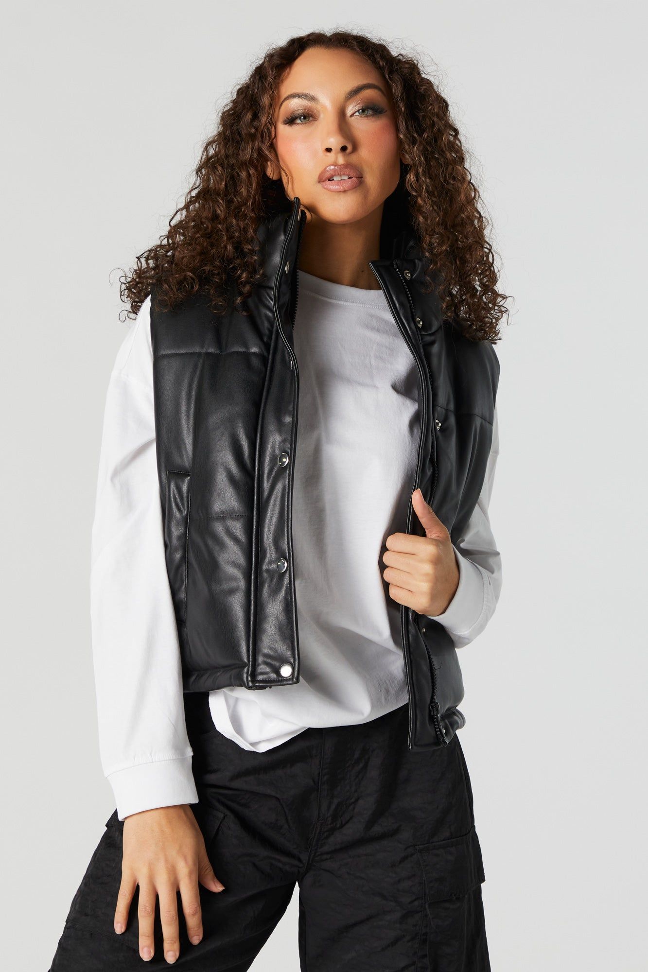 Faux-Leather Puffer Vest sold by Urban Planet product image thumbnail 5