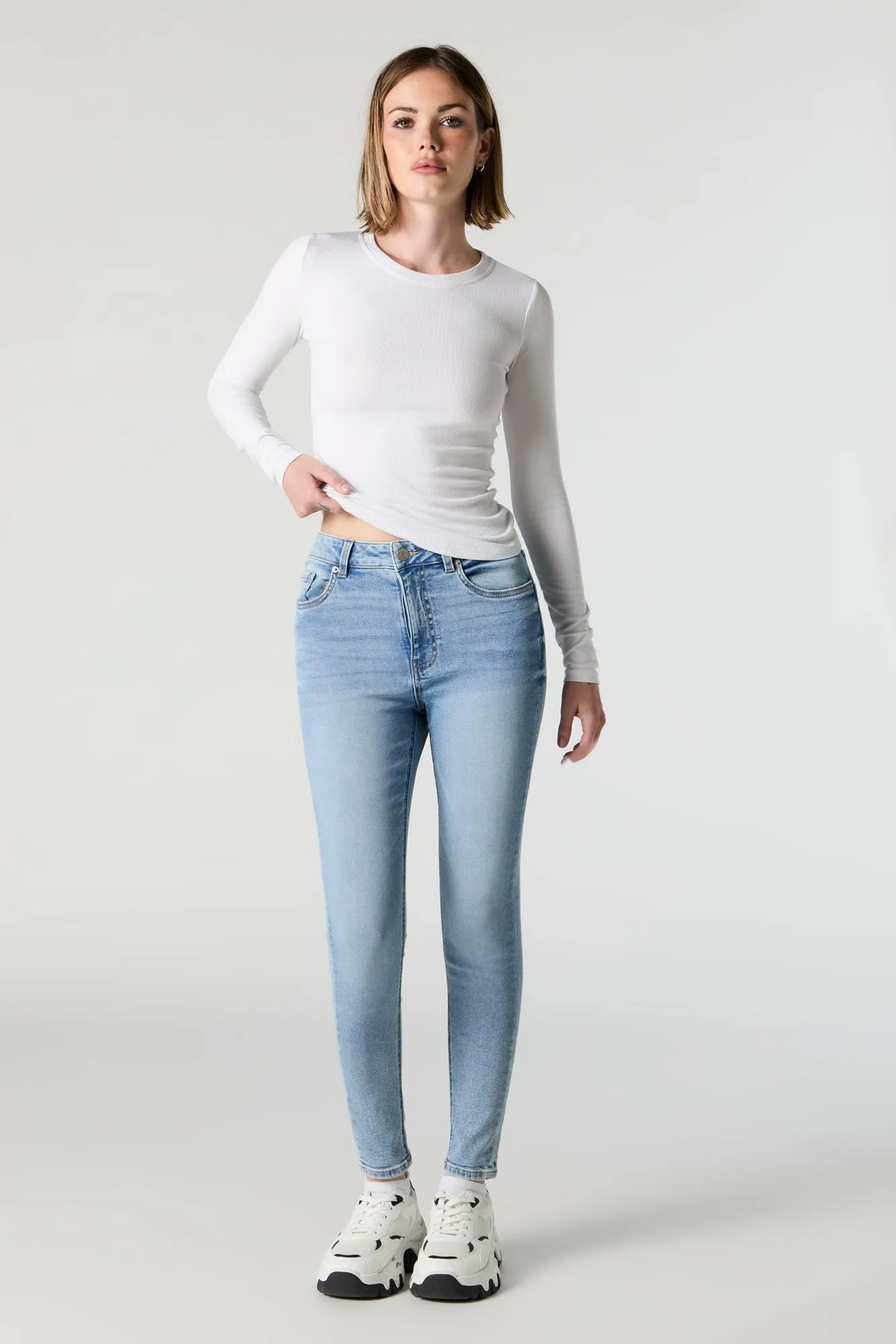 Miami Medium Wash High Rise Skinny Jean sold by Urban Planet