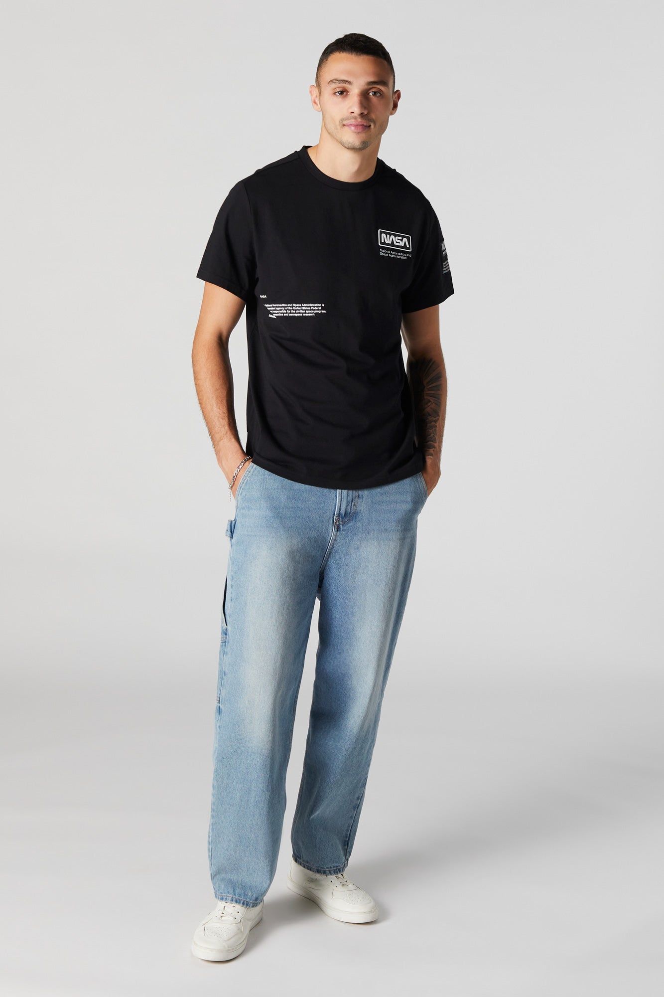 NASA Crew Print Patch T-Shirt sold by Urban Planet product image thumbnail 3