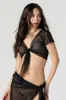 Mesh Front Tie Short Sleeve Crop Top Cover Up sold by Urban Planet
