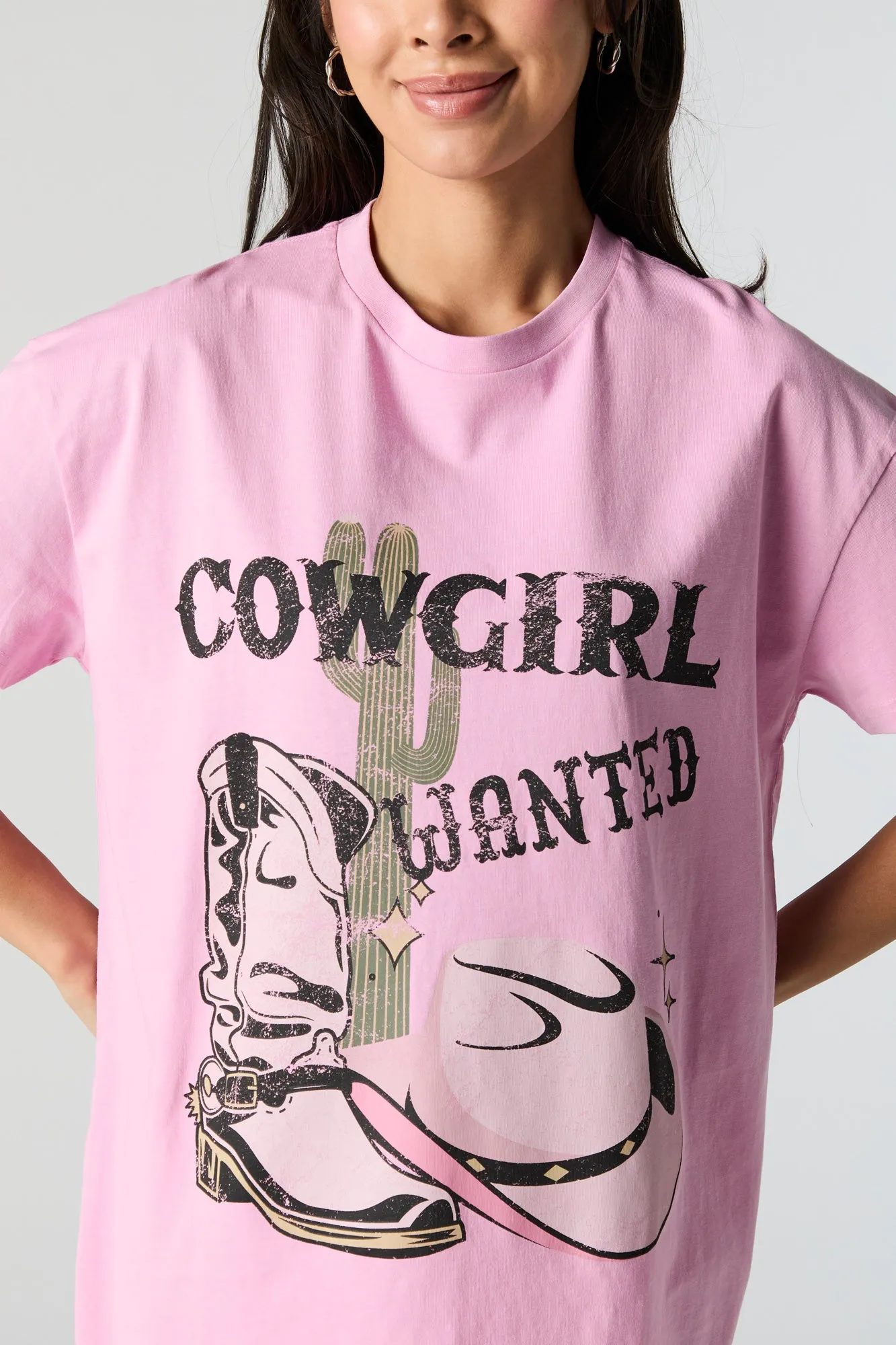 Cowgirl Wanted Graphic T-Shirt sold by Urban Planet product image thumbnail 2