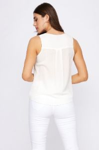 V-Neck Button Front Sleeveless Top sold by Urban Planet