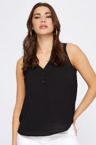 V-Neck Button Front Sleeveless Top sold by Urban Planet