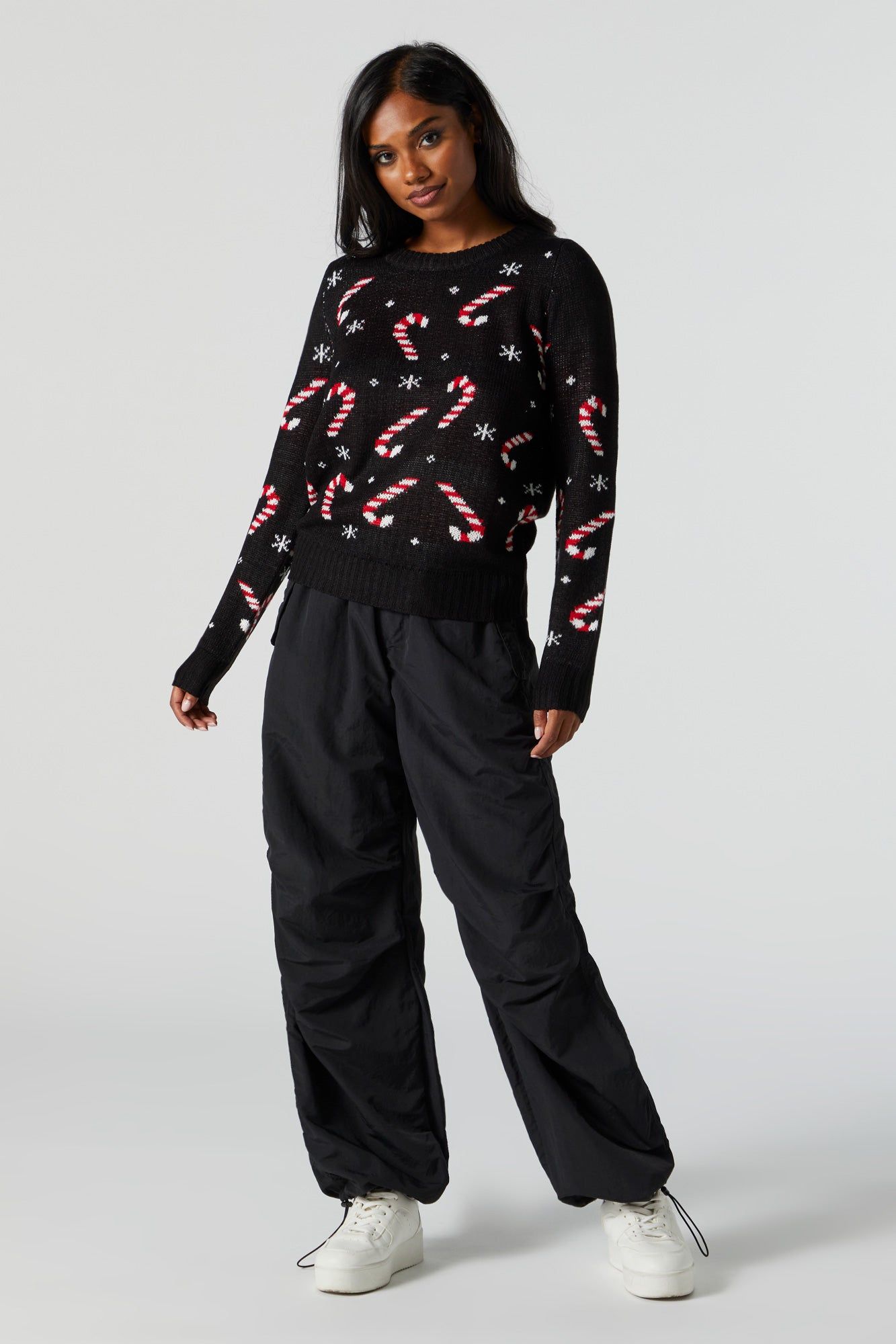 Chandail de Noël en tricot à imprimé Canne de bonbon sold by Urban Planet product image thumbnail 3